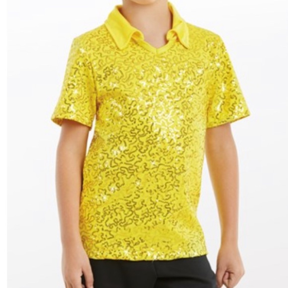 Weissman| Sequin Collar Shirt Canery #11286
